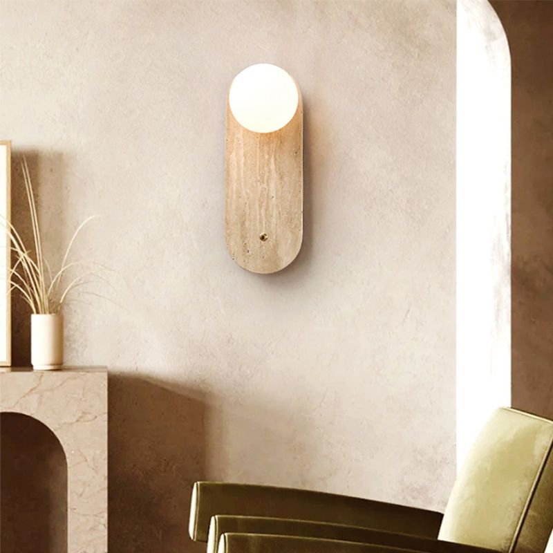 1 Light Geometric Wall Mounted Lamps Modern Stone Wall Mount Lamp
