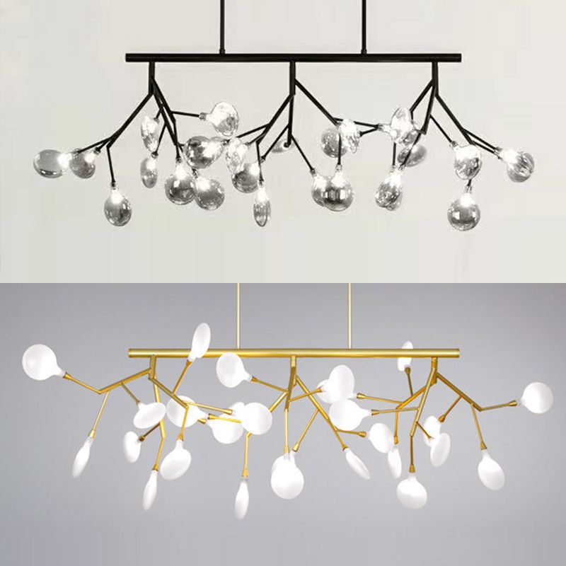 Metal Hanging Pendant Lights Living Room 27 Heads Creative Modern Island Lamps