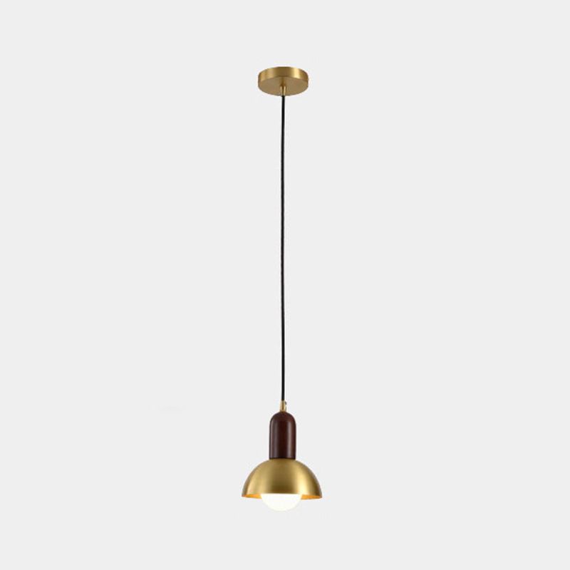 Post-modern Drop Pendant Light Simple Style Bowl Shape Metal Hanging Light Fixture