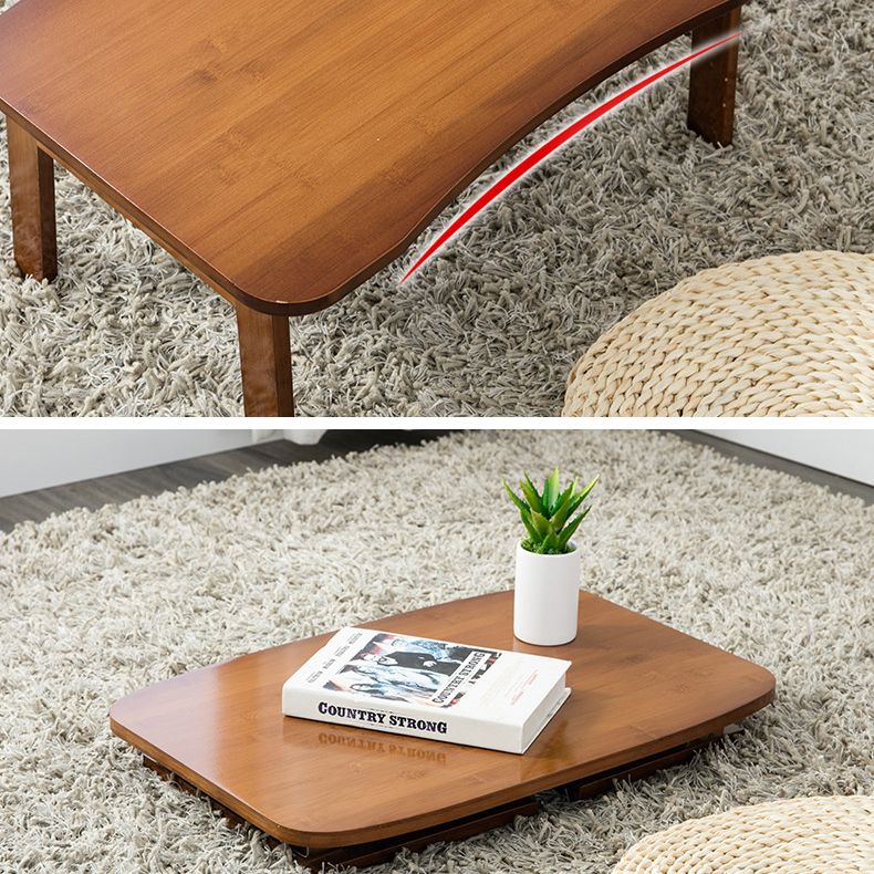 Modern Brown/Oak 4 Legs 1 Coffee Table Geometric Folding Table for Living Room