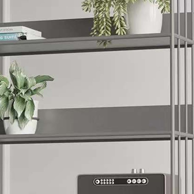 Modern Open Storage Bookcase 12" W Iron Frame Bookshelf with Shelves