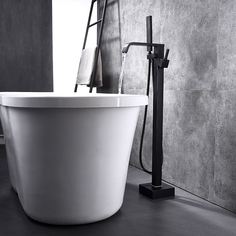 Floor Mounted Metal Freestanding Tub Filler Swivel Freestanding Faucet