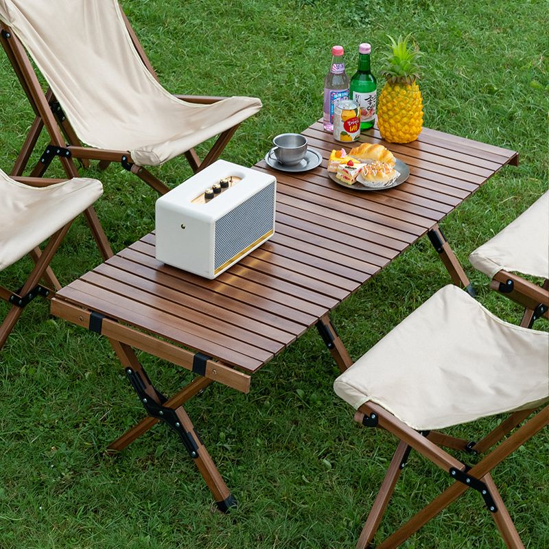 5 Pieces Patio Dining Table Set Modern Rectangular Picnic Table