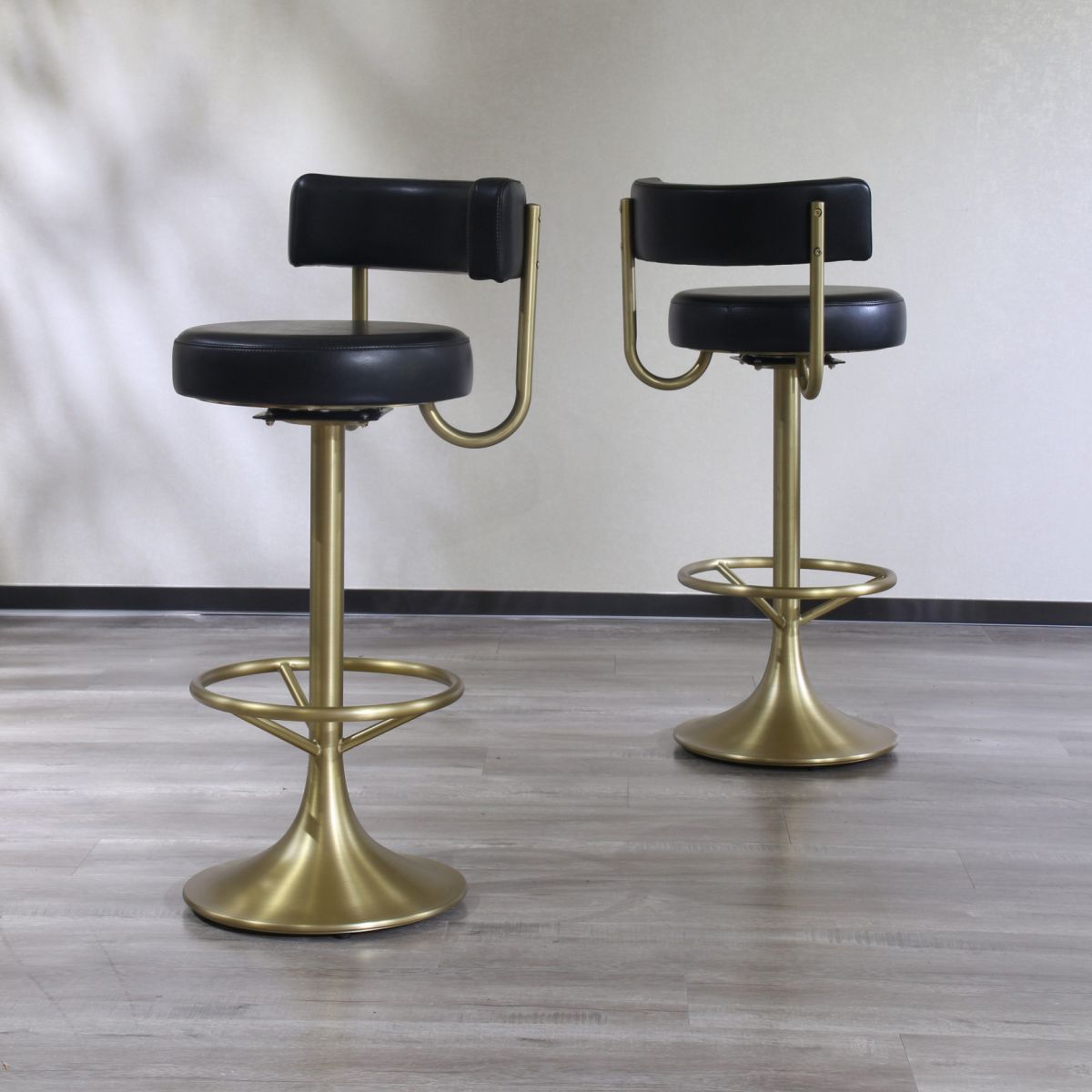 Glam Rotatable Bar Stool Faux Leather Counter Bar Stool for Home