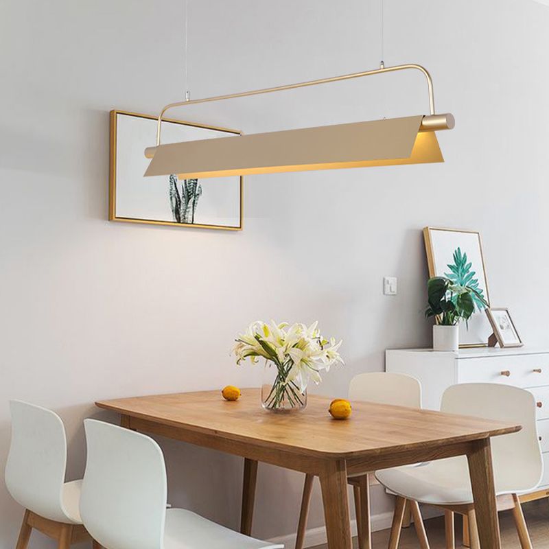 Single Modernism Golden Ceiling Light Metal Kitchen Island Lighting for Foyer