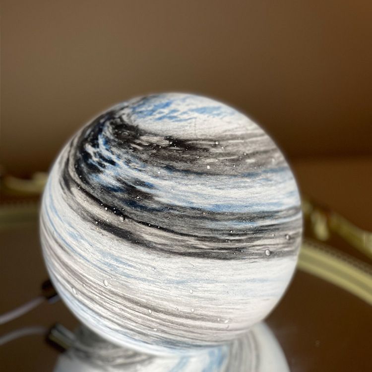 Modern Style Table Lamp 1-Light Simple Desk Light with Glass Shade for Living Room