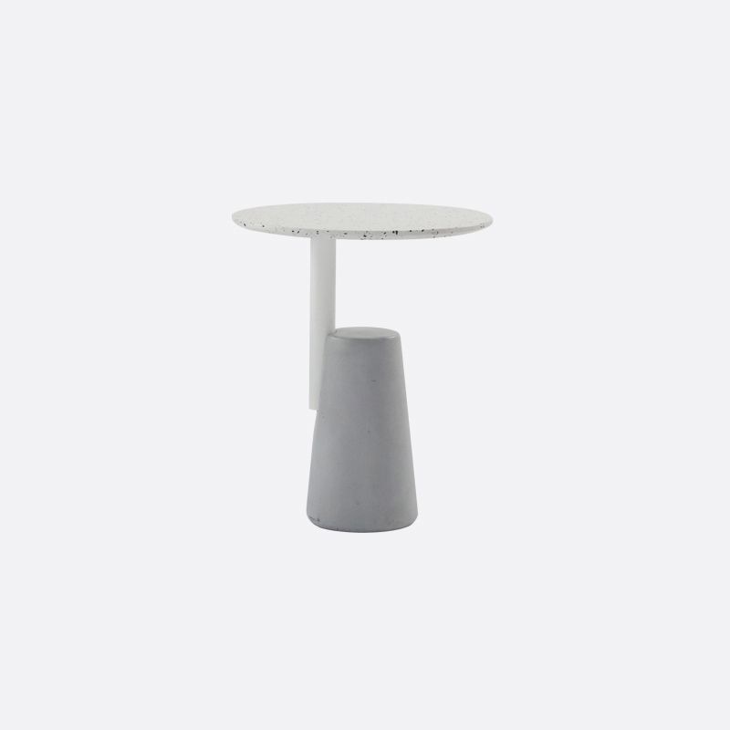 Modern Single Leg Base Solid Color Metal Round Top Coffee Table