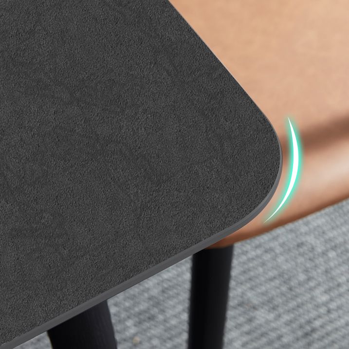 Black Modern Stone Top Dining Table Set 1/4/5/7 Pieces Dining Set with Wooden Chairs