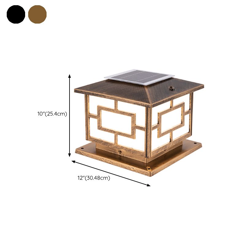 Modern Pillar Lighting Fixture Minimalist LED Solar Lamp for Backyard