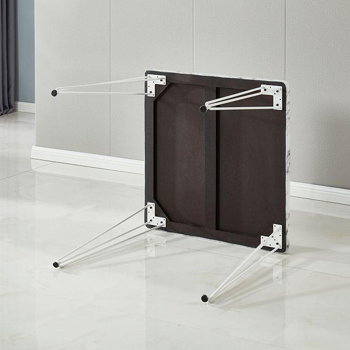 Square Sintered Stone Three-Color Dining Table Industrial 4 Legs Table for Dining Room