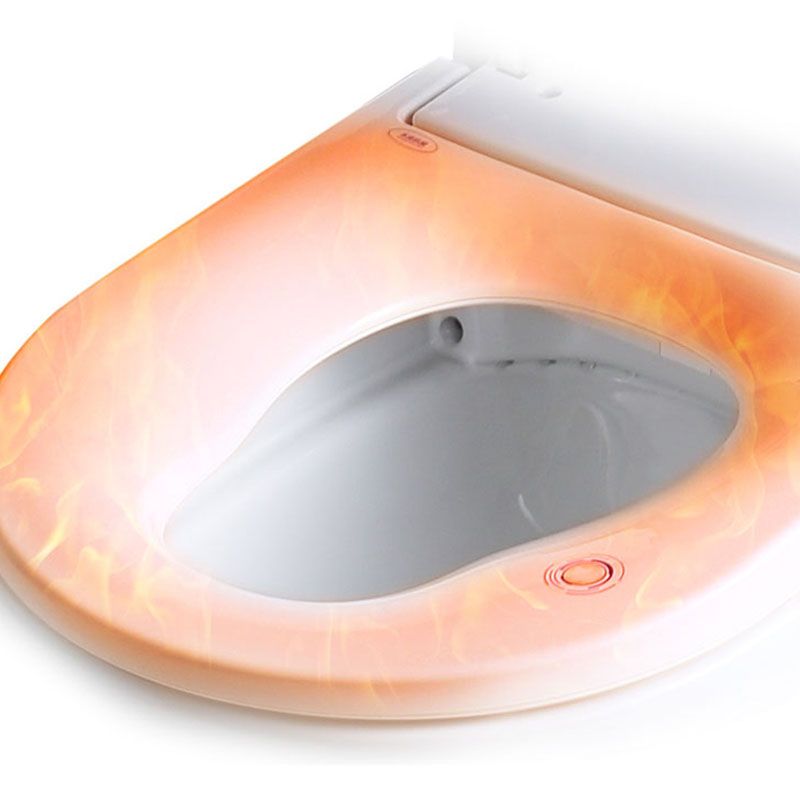 Contemporary Electronic Elongated Toilet with Heated Seat Wall Mounted Bidet