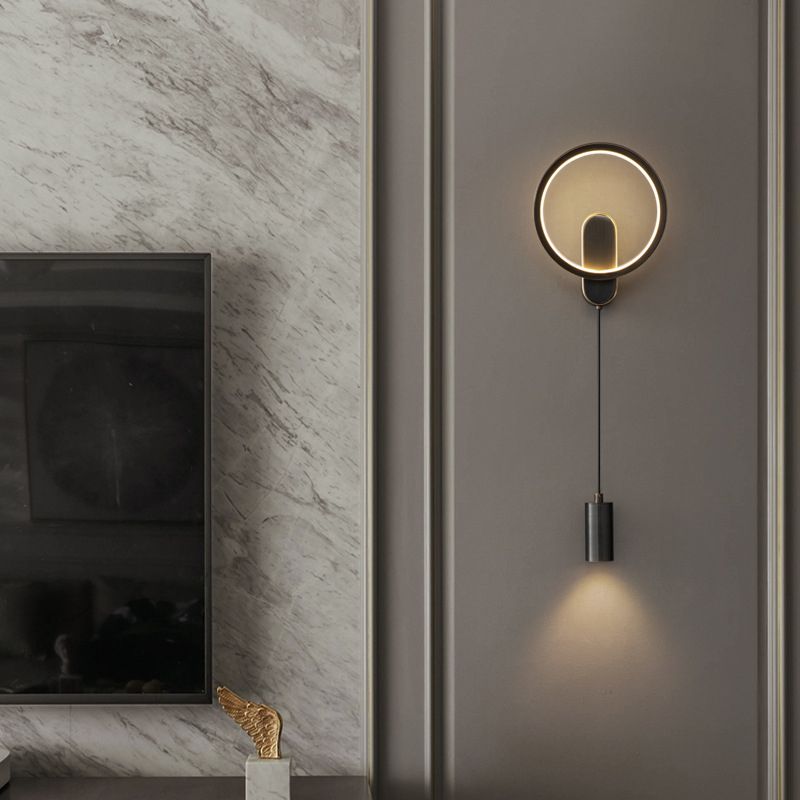 Minimalism LED Wall Sconce 2-Light Brass Sconce Lighting for Bedroom