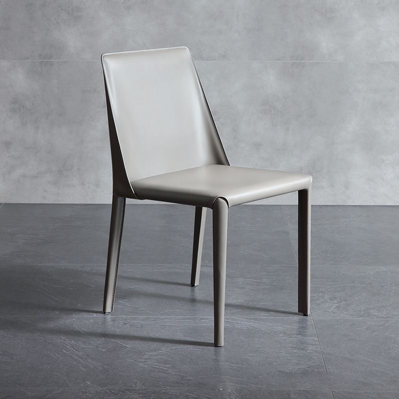 Faux Leather Armless Dining Chairs Contemporary Side Chair Set