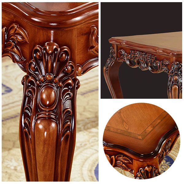 Style victorien de table fixe de table à manger de couleur en bois de forme de rectangle avec 4 jambes