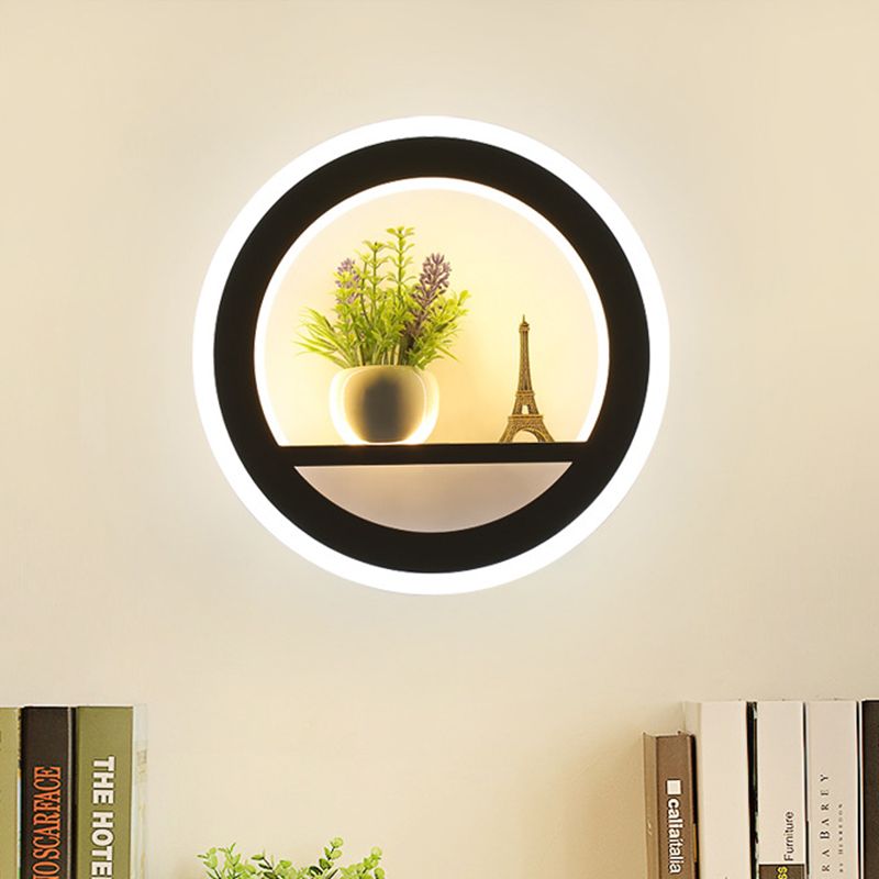 Metal White Sconce Wall Light Circular 1 Head LED Industrial Wall Lighting Fixture