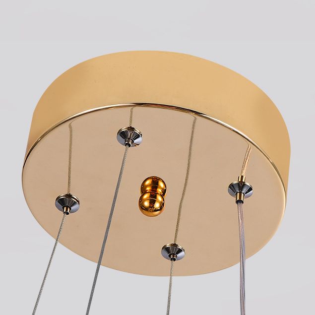 Modern Simplicity Spiral LED Chandelier Light Fixtures Metallic Hanging Pendant Lights for Restaurant