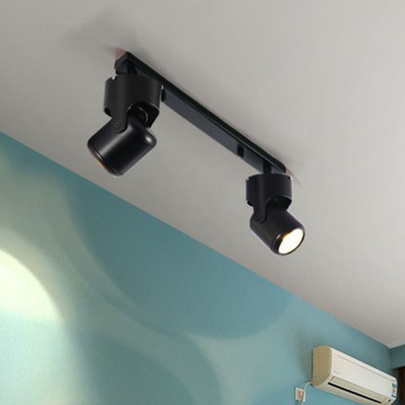 Corridor LED Tracklight Nordic Semi Flush Mount Spotlight with Cylinder Metal Shade