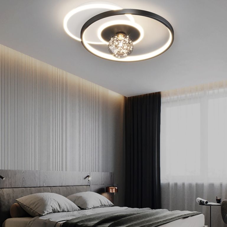 Plafonnier de chambre rond moderne encastré en métal