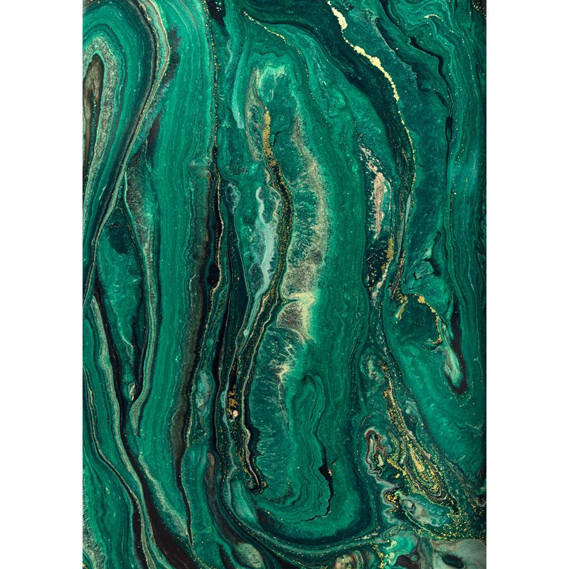 Abstract Flows Wallpaper Mural Tropical Smooth Wall Covering in Green for Bedroom