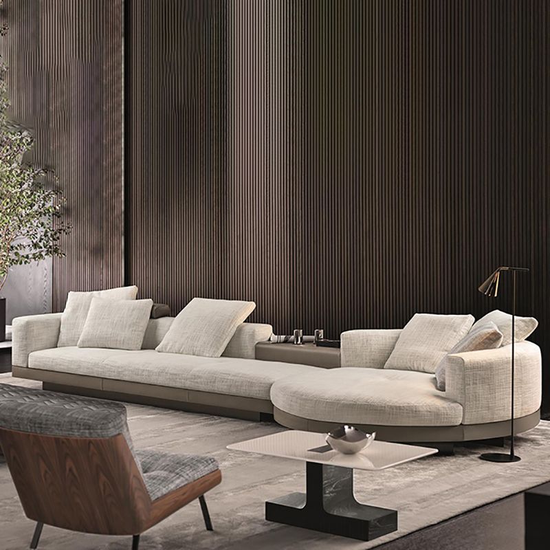 Contemporary Genuine Leather Settee Sewn Pillow Back Seating