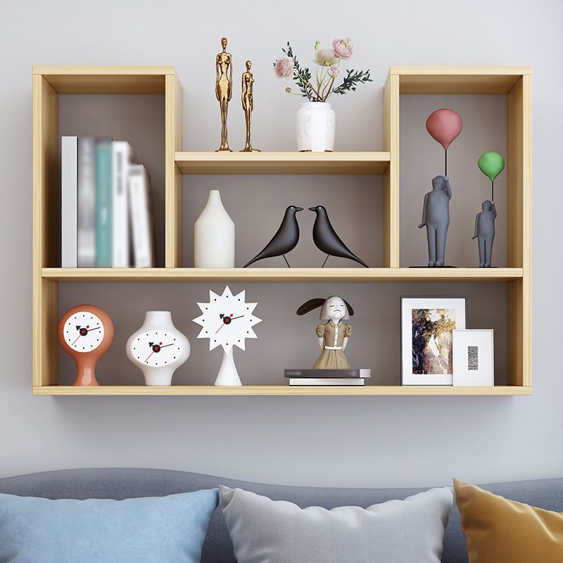 Contemporary Style Bookcase Wall Mounted Horizontal Bookshelf for Office and Home