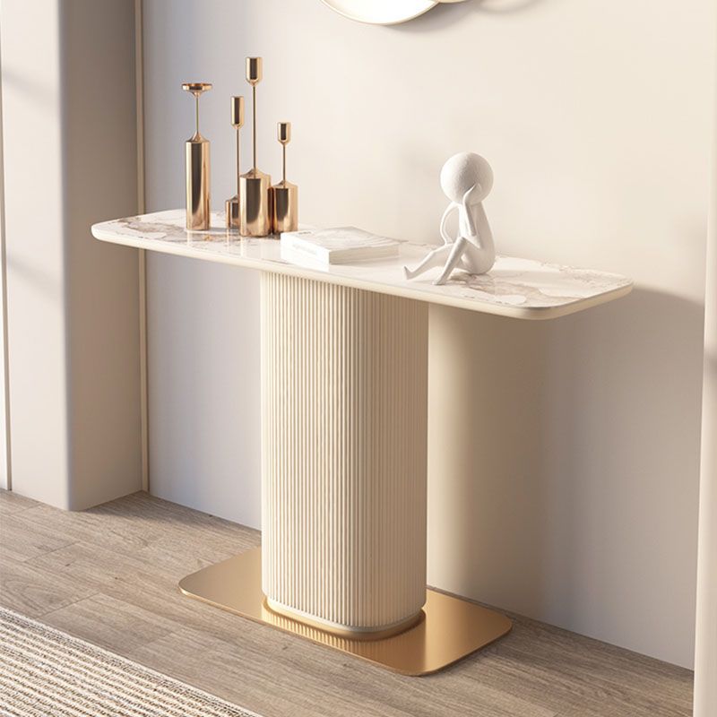 14" W Modern Stone Console Table Stain Resistant Accent Table for Hall