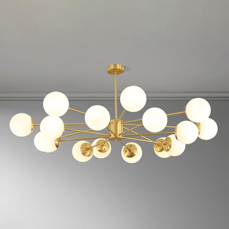 Moderne stijl Globe Glass Kroonluchter Licht Gold Metal Lighting Fecture voor woonkamer