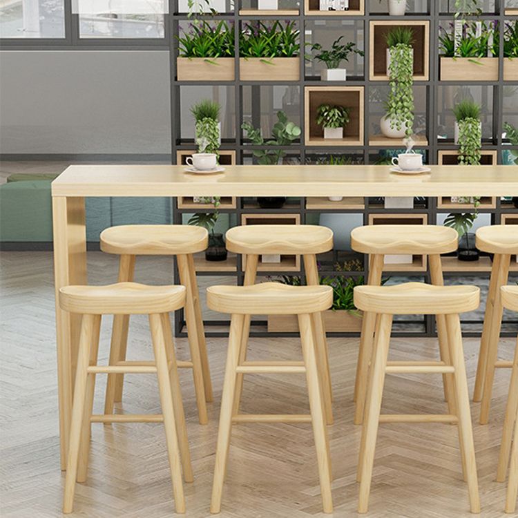 Modern 1/2/5/9 Pieces Bar Table Set Wooden Bar Table with High Wood Stools