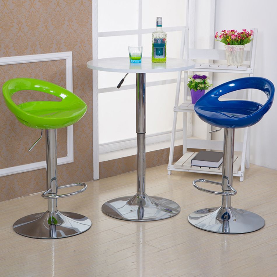Low Back Plastic Dining Stools Armless Bar Stools with Metal Base