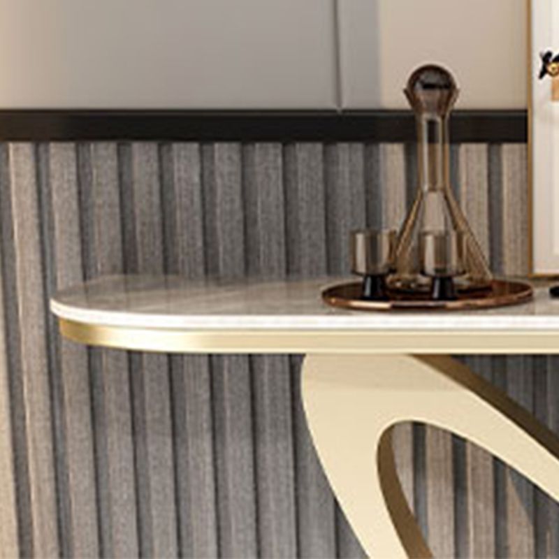 Pedestal Glam Slate Rectangle Scratch Resistant Console Table