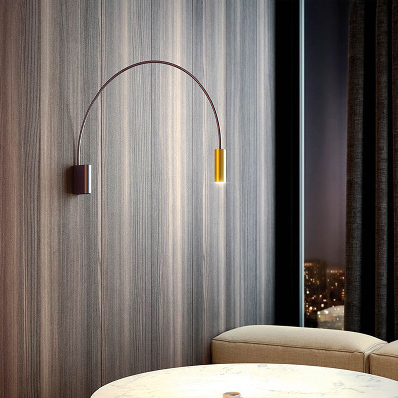 Arched Living Room LED Wall Mount Light Metallic Postmodern Wall Lighting Fixture