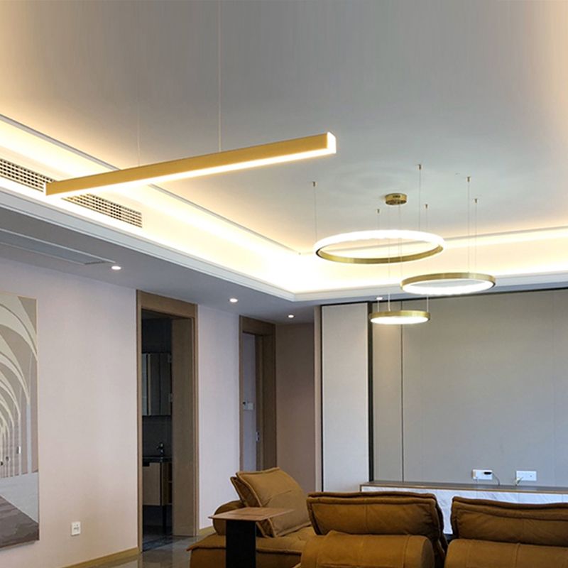 Luz de la isla lineal de estilo moderno metal 1- iluminación de la isla ligera