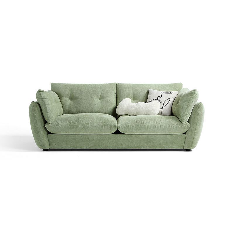 Flared Arm Sofa Standard Cushions Seating in Gold and Light-green