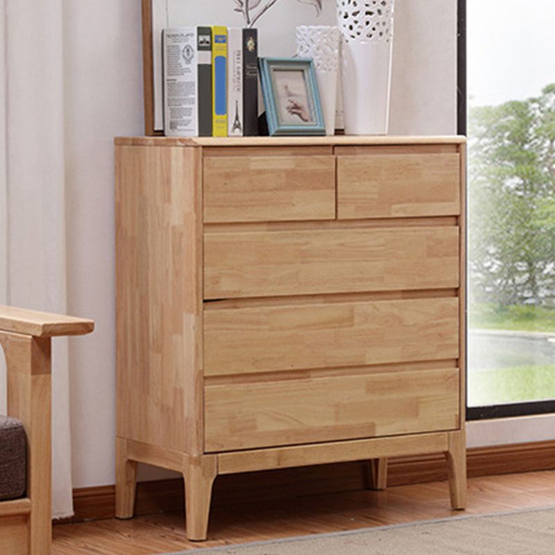 Contemporary Chest Squared Legs Solid Wood Grooves with Drawer Accent Chest