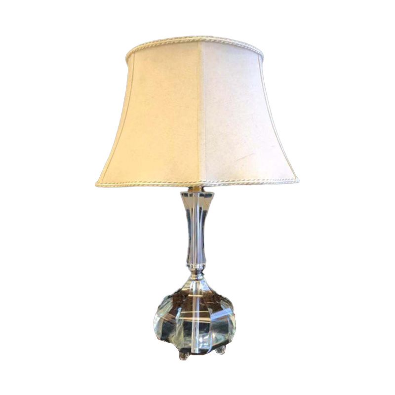 1 Glühbirnenschlafzimmer Lesen leichter Modernismus graue Nachttischlampe mit Glockenstoffschatten