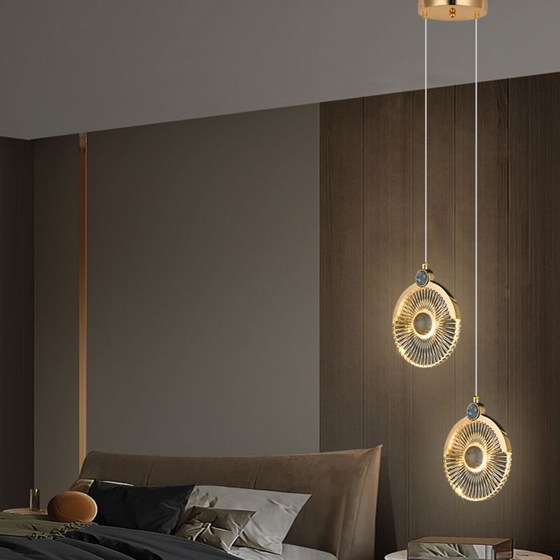 Round Shape Metal Pendant Lights Contemporary Style Hanging Lamps