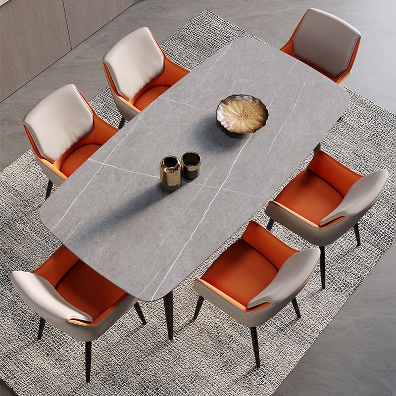 Accueil Fauteuil contemporain Chaise de salle à manger en métal à dossier Parsons avec coussin