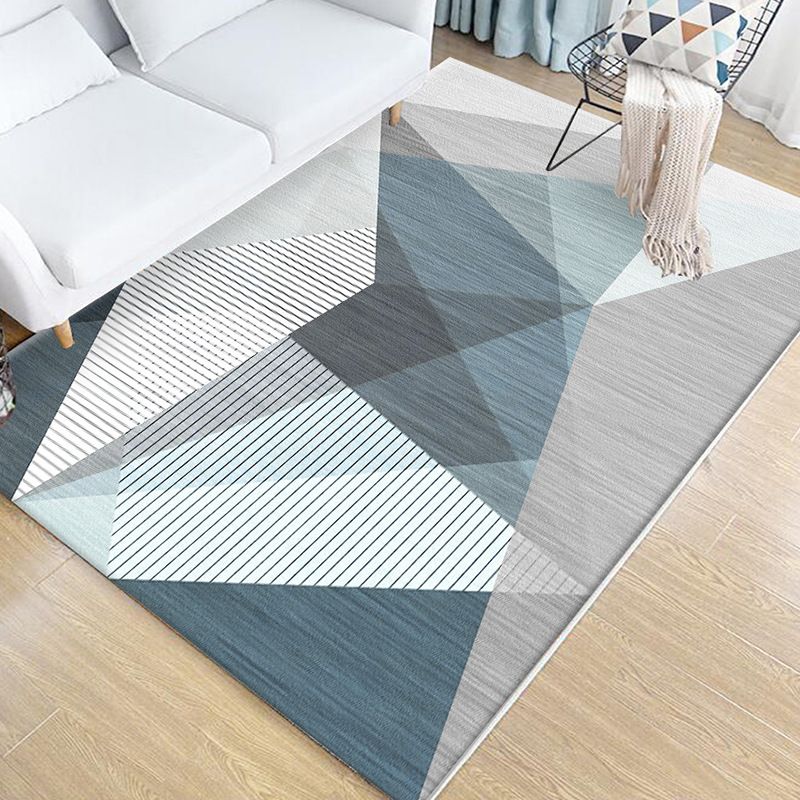 Multi Colored Bedroom Rug Novelty Geo Printed Indoor Rug Polypropylene Anti-Slip Pet Friendly Area Carpet