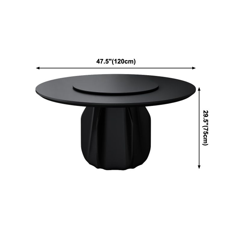 Mesa de comedor de forma redonda de madera maciza contemporánea Mesa de comedor estándar de cocina con base de pedestal