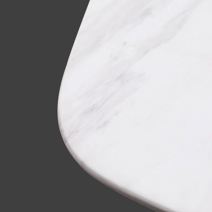 Sintered Stone White Tone Table Glam 4 Legs Table for Dining Room