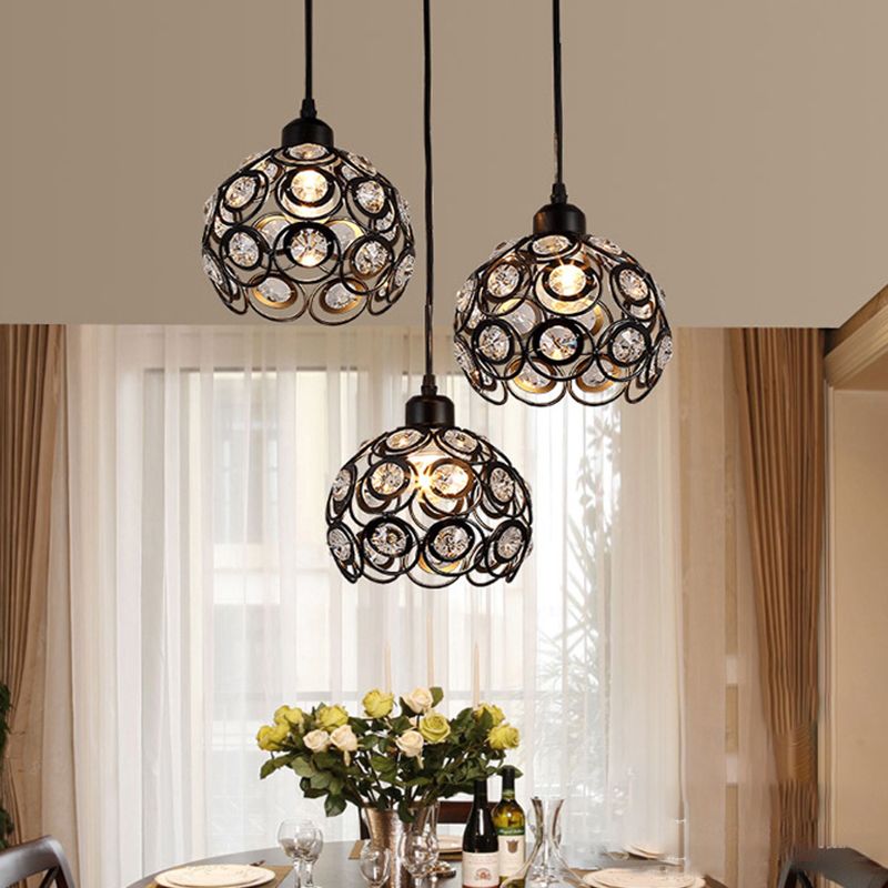 Sferische eetkamer hangende licht kristal moderne stijl pedant verlichtingsarmatuur