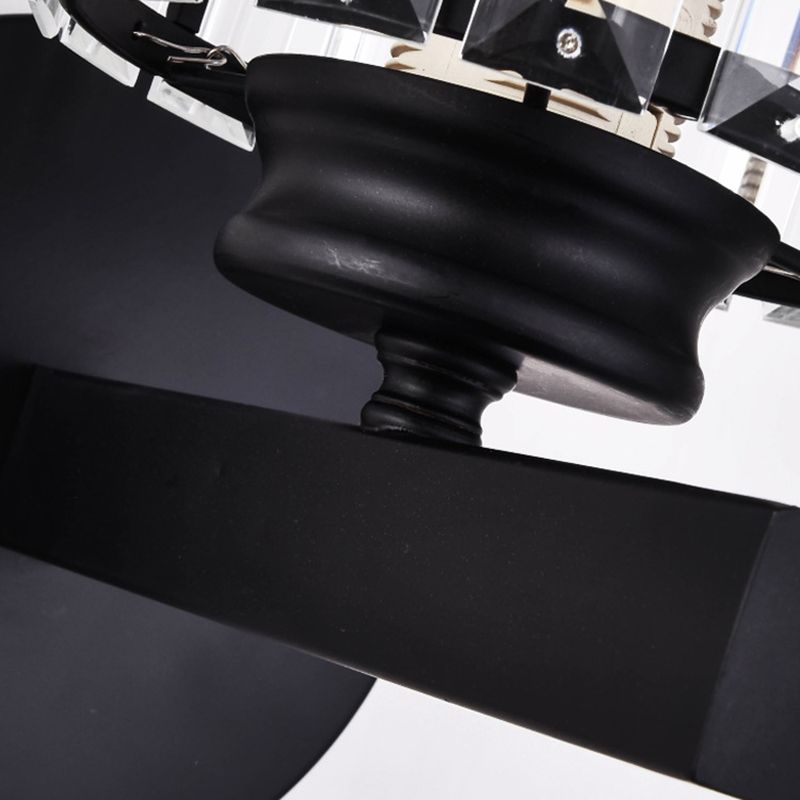 Crystal Geometric Shape Wall Sconce Modern Style 1 Light Wall Light Sconce in Black