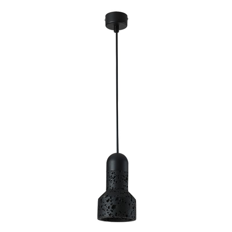 Single Head Stone Hanging Light Contemporary Creative Suspension Pendant in Black