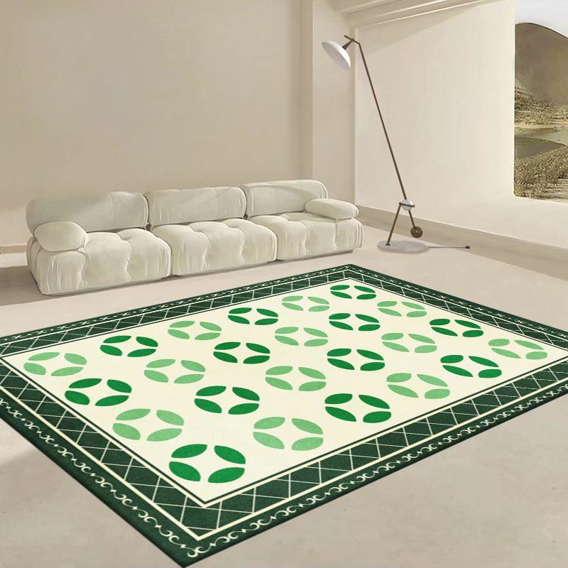 Apricot Curve Rug Polyester Simple Rug Non-Slip Backing Rug for Drawing Room