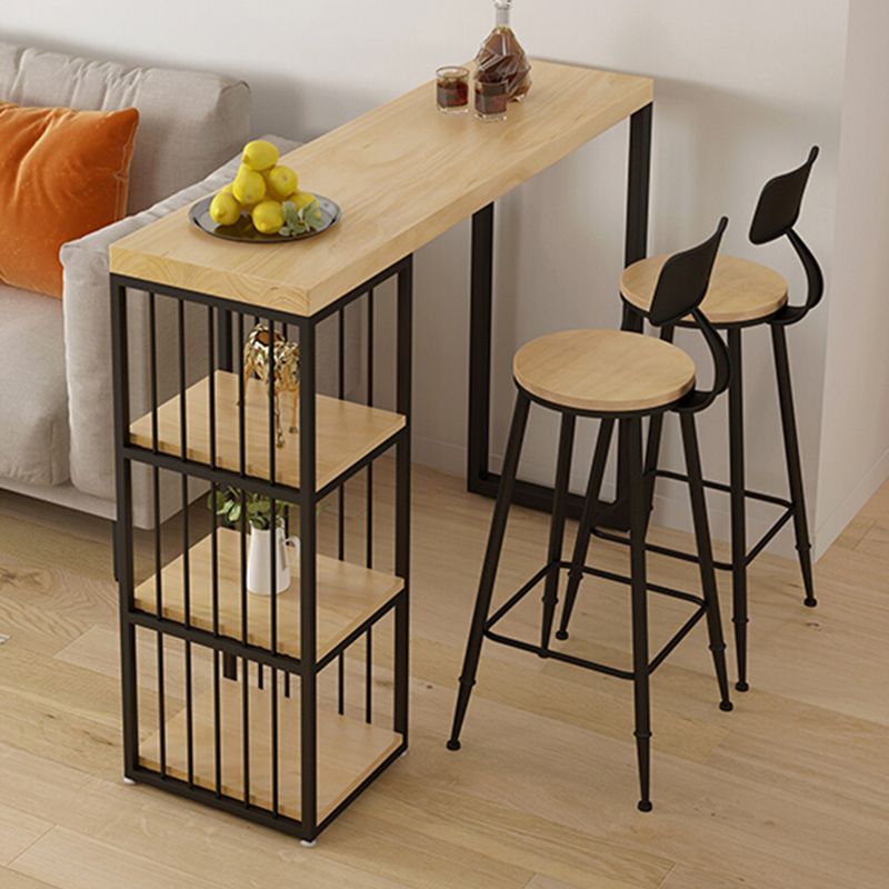 Modern Rectangle Bar Table Set 1/2/3 Pcs Solid Wood Bar Table Set