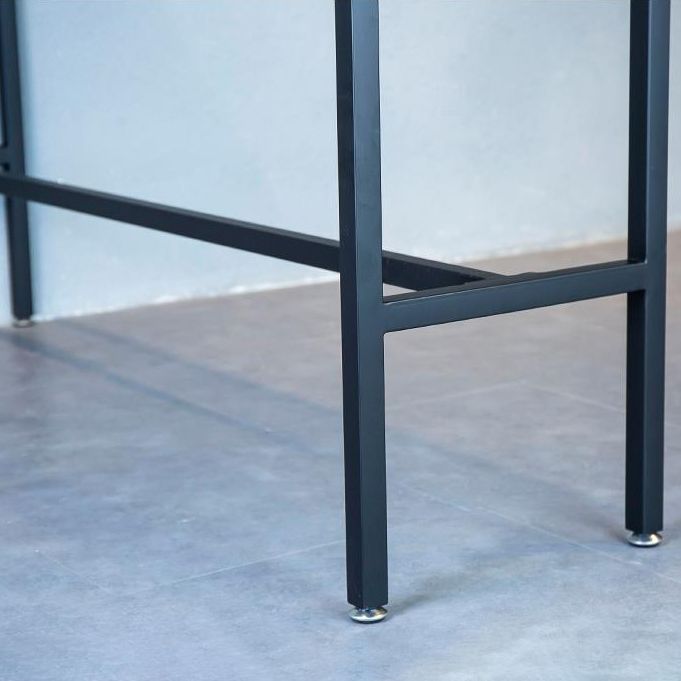 Industrial Rectangle Solid Wood Bar Table Set 1/5 Pieces Counter Table with Iron Stools