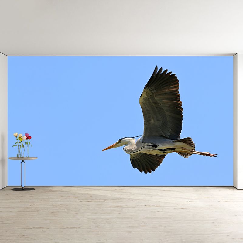 White Crane Mural Wallpaper for Living Room, Waterproofing, Custom Size Available