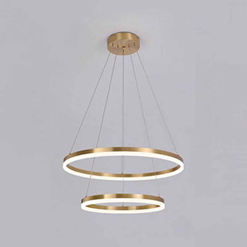 Fissaggi del lampadario a più luci di illuminazione anello moderno lampada appesa con ombra acrilica bianca