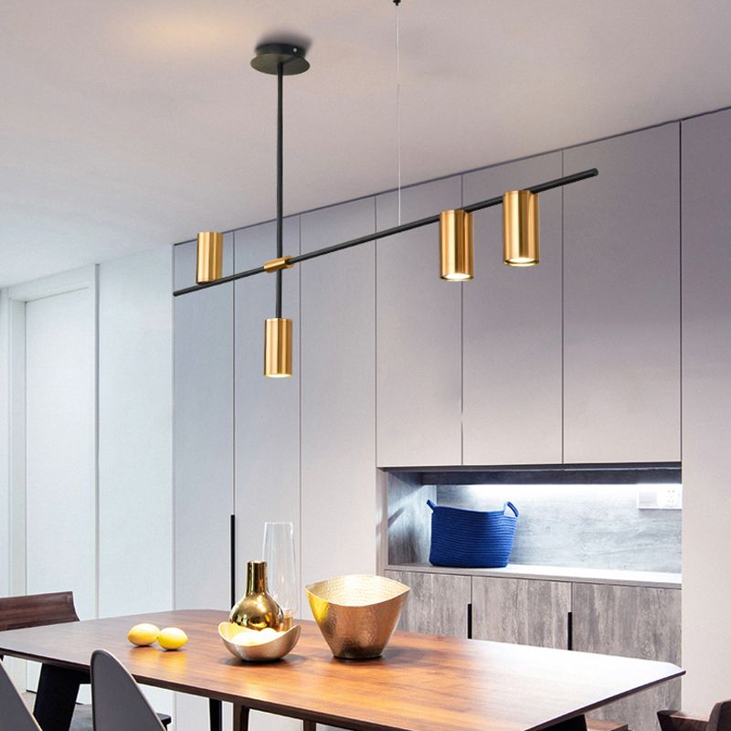 Modern Cylinder Island Lighting Fixtures Metal Pendant Lighting