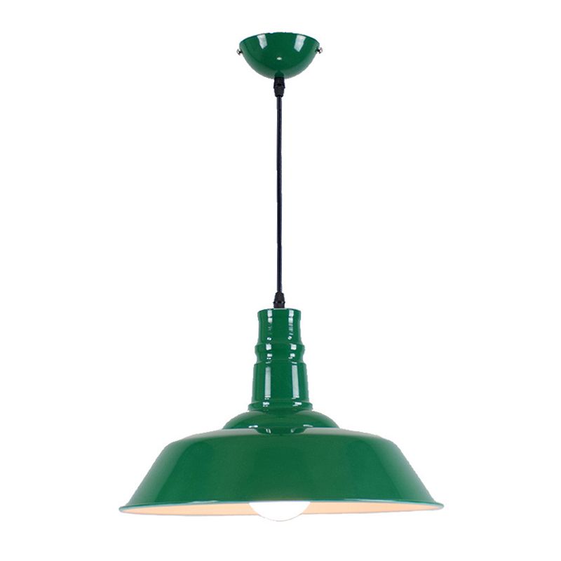 Modern Industrial Barn Shade Hanging Light, Macaron Metal 1-Light Pendant Lighting